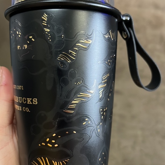 Starbucks 2021 China Halloween Tumbler, 12 oz, Black Cat and Ghost - Picture 7 of 9
